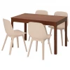 792.292.07 ЭКЕДАЛЕН / ОДГЕР Стол и 4 стула, коричневый, белый бежевый