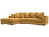 127934L Диван угловой НордСтар левый угол (ДСП,Брус/Пластик/Велюр/Желтый) Лига Диванов 127934L