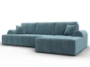 134746 Диван угловой Лига-080 угол правый (ДСП/Пластик/Велюр/Бирюзовый) Лига Диванов 134746