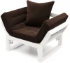 21865 Кресло Arsko Амбер белая эмаль шоколадный велюр