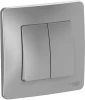 BLNVS010503 Выключатель встраиваемый двухклавишный (алюминий) Systeme Electric Blanca BLNVS010503