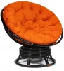13750 Кресло-качалка "PAPASAN" w 23/01 B / с подушкой / Antique brown (античный черно-коричневый)