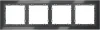 VLS110407 Рамка на 4 поста (графит, стекло) Voltum S70 VLS110407