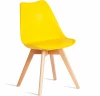 21120 Обеденный стул Tetchair TULIP (Дерево,Пластик,Экокожа/Желтый)