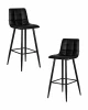 SET-2 8078-LML NICOLE Набор 2 шт Стул барный DOBRIN NICOLE (черные матовые ножки, черная экокожа (P-01))