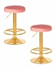LM-5008-N_G-M_V-MJ9-32 Набор 2 шт табурет барный DOBRIN BRUNO GOLD (пудрово-розовый велюр (MJ9-32))