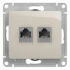 GSL000985 Розетка встраиваемая телефонная RJ-11 + Ethernet RJ-45 (молочный) Systeme Electric Glossa GSL000985