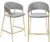 FR 0911P Комплект из 2-х стульев Bradexhome полубарных Turin серый с золотыми ножками