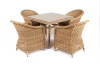 FC4T-5-SET Обеденная группа из искусственного ротанга, цвет соломенный 4SIS Фредо FC4T-5-SET