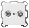G6205W ТВ-розетка проходная + акустическая (белый глянцевый) Jasmart G-Classic G6205W