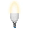 LED-C37 7W/WW/E14/FR PLP01WH картон Лампочка светодиодная свеча белая E14 7W 3000K Uniel LED-C37 7W/WW/E14/FR PLP01WH