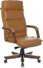 T-9927WALNUT/MUSTARD Кресло руководителя Бюрократ T-9927WALNUT горчичный кожа крестовина металл/дерево