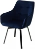 628M03597 Стул M-City MAVERICK BLUVEL-86 NAVY BLUE/ черный каркас, поворот.360 град.