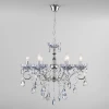 10109/6 хром Подвесная люстра Eurosvet Escada 10109/6 хром/лазурный хрусталь Strotskis
