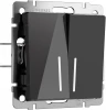 W1120148 Выключатель двухклавишный с подсветкой (черный акрил) Werkel W1120148 (a064038)