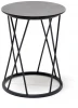 GRAY-D40-KOL "Колумбия" журнальный стол из HPL круглый Ø40 H55, каркас из стали темно-серый (RAL 7024) муар, цвет столешницы "серый гранит" 4SIS арт.УТ-00006950