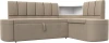 126141 Диван кухонный угловой Тефида правый угол (Бежевый,Коричневый/Велюр) Лига Диванов арт.126141
