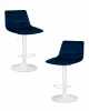 LM-5017-N_W-M_V-MJ9-117 Набор 2 шт стул барный DOBRIN TAILOR WHITE (синий велюр (MJ9-117))
