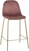 УТ000004429 Стул полубарный Stool Group Валенсия велюр розовый золотые ножки УТ000004429