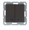 G3023NZ Выключатель двухклавишный с подсветкой (мокко) Jasmart G-Classic G3023NZ