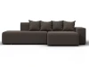 129812 Диван угловой Лига-079 угол правый (ДСП/Пластик/Рогожка/Коричневый) Лига Диванов 129812
