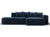 129808 Диван угловой Лига-065 угол правый (ДСП/Пластик/Велюр/Синий) Лига Диванов 129808