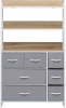2500000229077 Комод Leset Ноа с полками 7 ящиков (Сталь/Лен) Leset арт.2500000229077