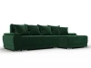 137091 Диван угловой Лига-119 угол правый (ДСП,Брус,Фанера,ЛДС,Велюр/Зеленый) Лига Диванов 137091