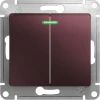 GSL001153 Выключатель встраиваемый двухклавишный с подсветкой (баклажановый) Systeme Electric Glossa GSL001153