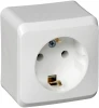 PA16-003B Розетка накладная с заземлением (белый) Systeme Electric Этюд PA16-003B