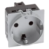 AS4141 Розетка 220V с/з со шторками винтовой зажим 16A (серый матовый) Meiton AS4141