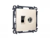 MA332510 Комплект механизма ТВ-розетки оконечной и Ethernet RJ-45 розетки с автоматической защитной шторкой встраиваемый (бежевый матовый) Ambrella Volt QUANT MA332510