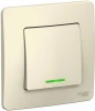 BLNVS010112 Выключатель встраиваемый одноклавишный с подсветкой (молочный) Systeme Electric Blanca BLNVS010112
