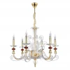 CATARINA SP6 GOLD/TRANSPARENT-COGNAC Подвесная люстра Crystal Lux Catarina SP6 GOLD/TRANSPARENT-COGNAC
