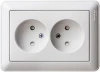 RS16-254-18 Розетка встраиваемая двойная без заземления со шторками (белый) Systeme Electric RS16-254-18