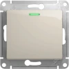 GSL000913 Выключатель встраиваемый одноклавишный с подсветкой (молочный) Systeme Electric Glossa GSL000913