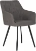 13-03 DOBRIN ROBY, цвет сиденья Catania Stone велюр, цвет основания черный муар Стул обеденный ROBY (ЭМАЛЬ ЧЕРНЫЙ МУАР велюр Catania Stone)