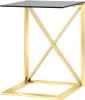 УТ000004651 Журнальный стол Stool Group 40*40 КРОСС золото стекло smoke УТ000004651