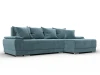 137090 Диван угловой Лига-119 угол правый (ДСП,Брус,Фанера,ЛДС,Велюр/Бирюзовый) Лига Диванов 137090