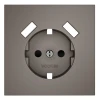VLS000914 Накладка для розетки с заземлением и защитными шторками с USB A+A (капучино) Voltum S70 VLS000914
