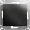 GSL000731 Выключатель встраиваемый трехклавишный (антрацит) Systeme Electric Glossa GSL000731