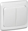 BC10-002B Выключатель встраиваемый двухклавишный (белый) Systeme Electric Этюд BC10-002B