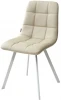 UDC8025HK01702WHT Стул CHILLI SQUARE HK017-02 серо-бежевый/ белый каркас, PU