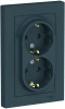 ATN000824 Розетка встраиваемая двойная с заземлением (изумрудный) Systeme Electric AtlasDesign ATN000824