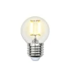 LED-G45-6W/WW/E27/CL GLA01TR картон Лампочка светодиодная шар прозрачная E27 6W 3000K Uniel LED-G45-6W/WW/E27/CL GLA01TR