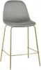 УТ000004428 Стул полубарный Stool Group Валенсия велюр серый золотые ножки УТ000004428