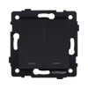 REA-S-014BM Выключатель кнопочный 2-клавишный 10А/250В с LED подсветкой, черный матовый Kollinger REA-S-014BM для Aspekt, Eleganz, Reflex