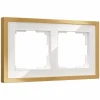 W0022853 Рамка на 2 поста Baguette (белый/золотистая латунь) Werkel W0022853 (a072283)