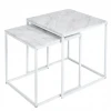 009487 Стол журнальный МеталлАрт М002 белый мрамор/белый Mebelik 009487