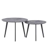 FR 0610 Набор кофейных столиков Duo диам.60х45см, диам.50х40см, серая лава, 2шт